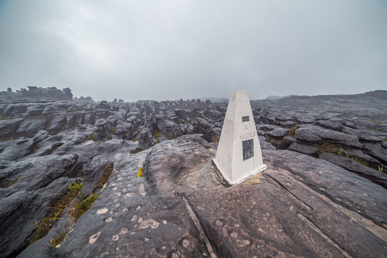 Triple border where three countries meet at Mount Roraima